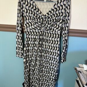 Boden Geometric Long Sleeve Dress